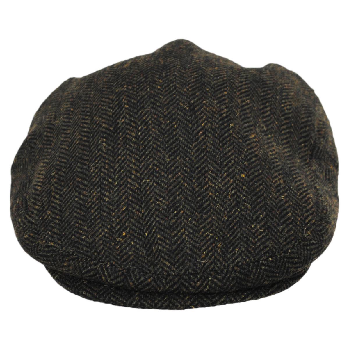 Jaxon Hats | Wholesale Bird Rock Herringbone Wool Blend Ivy Cap B2B Pre-Pack | B2B167571 | front | OLIVE GREEN