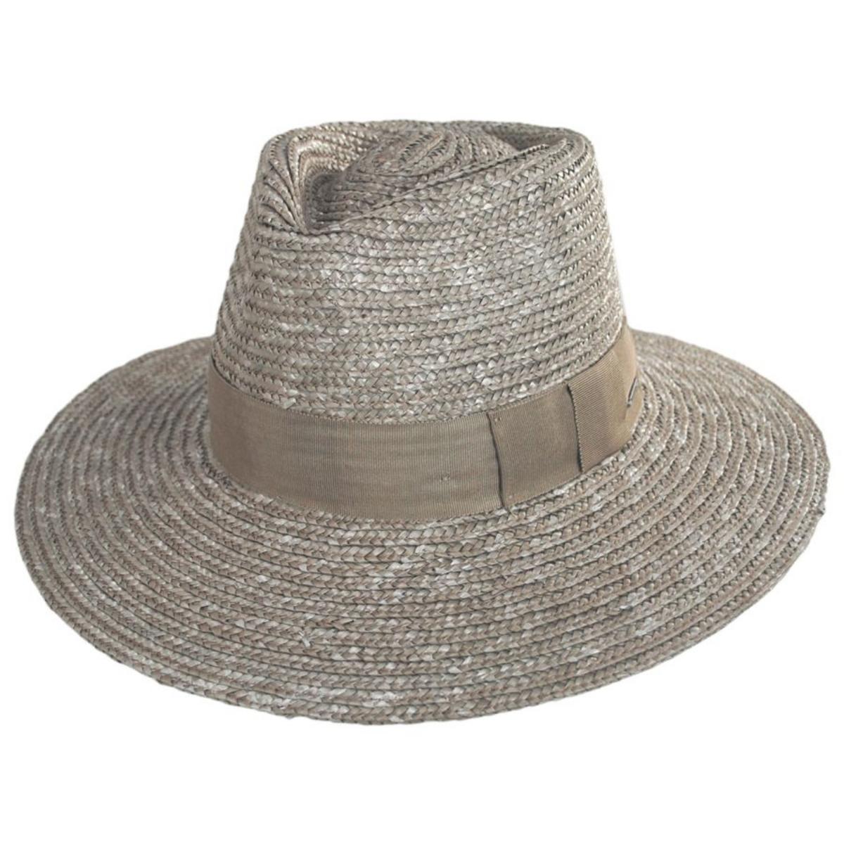 BRIXTON HATS | Joanna Petite Brim Wheat Straw Fedora Hat | 104042 | lead | SAND