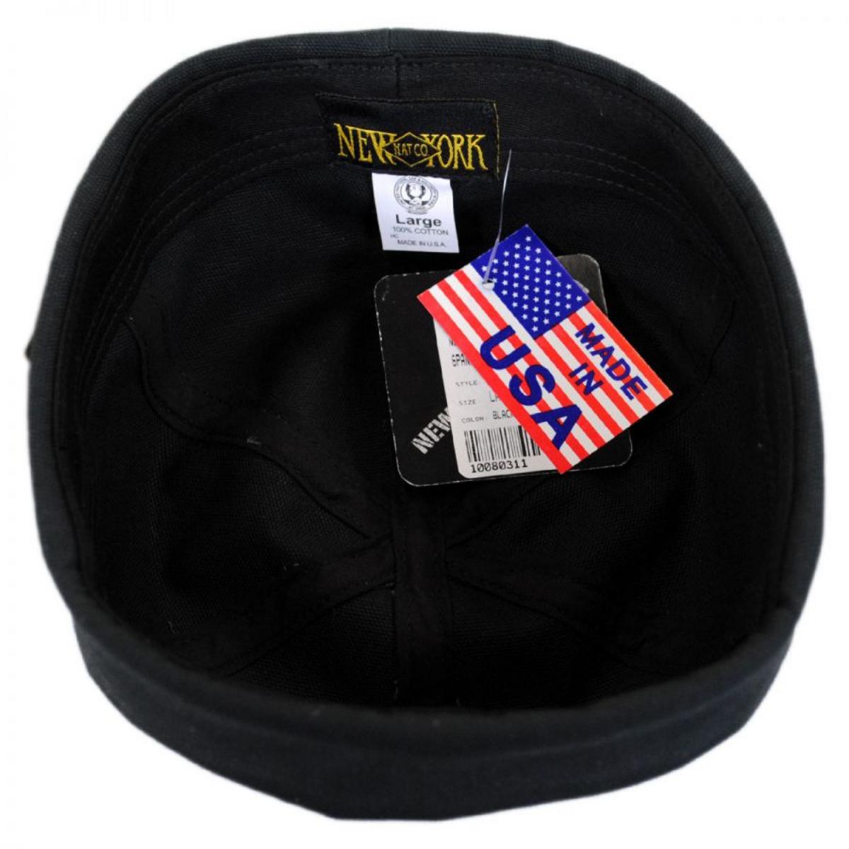 NEW YORK HAT CO | Six Panel Canvas Skull Cap Beanie Hat | 142000 | under | BLACK