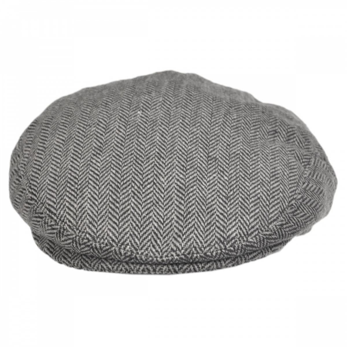 Jaxon Hats | Herringbone Wool Blend Ivy Cap | 167750 | front | GREY