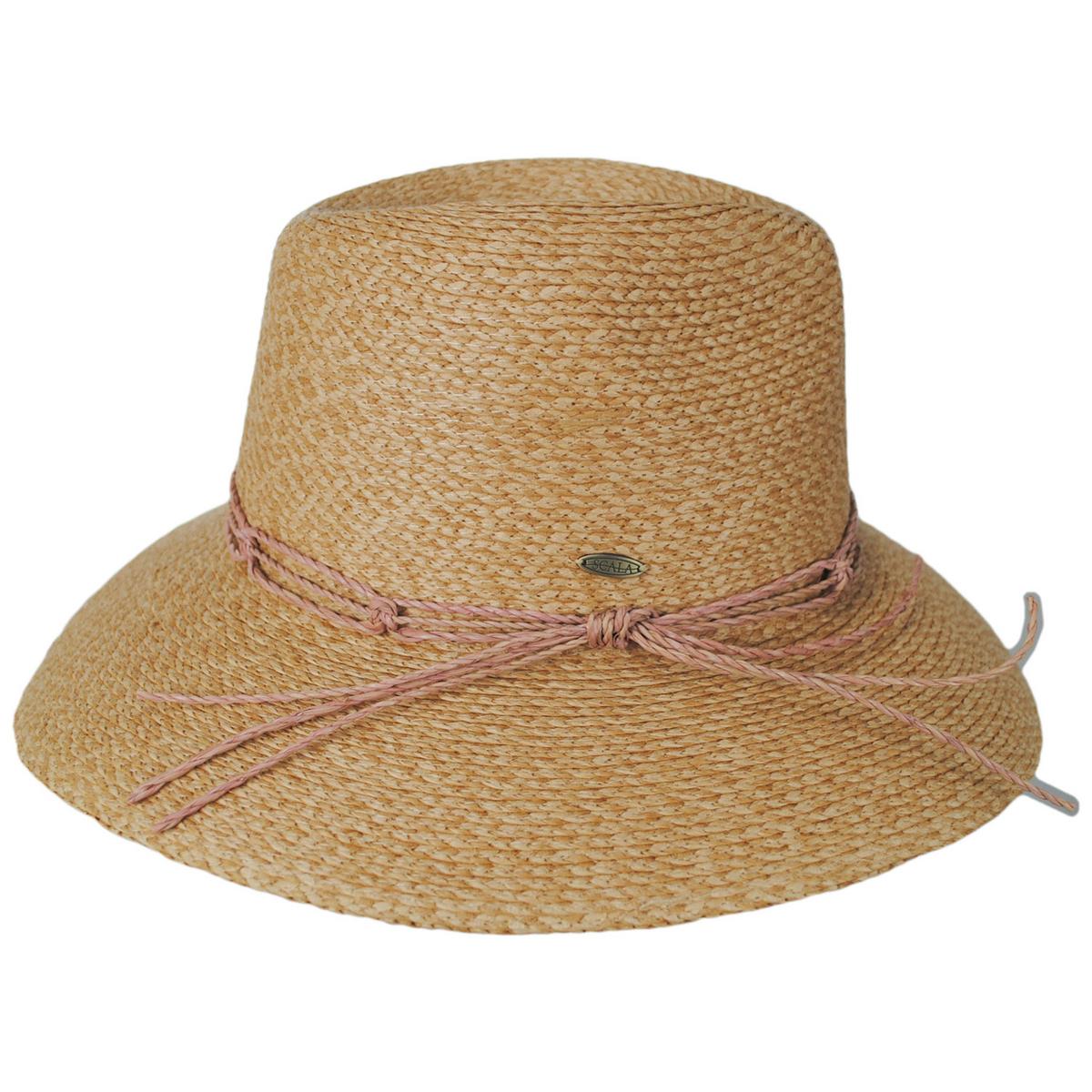 Scala | Llana Toyo Braid Straw Safari Fedora Hat | 105503 | profile | BLUSH