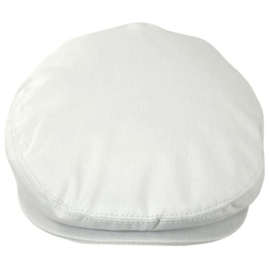 Baskerville Hat Company | Llanddew Cotton Herringbone Ivy Cap | 167680 | front | IVORY