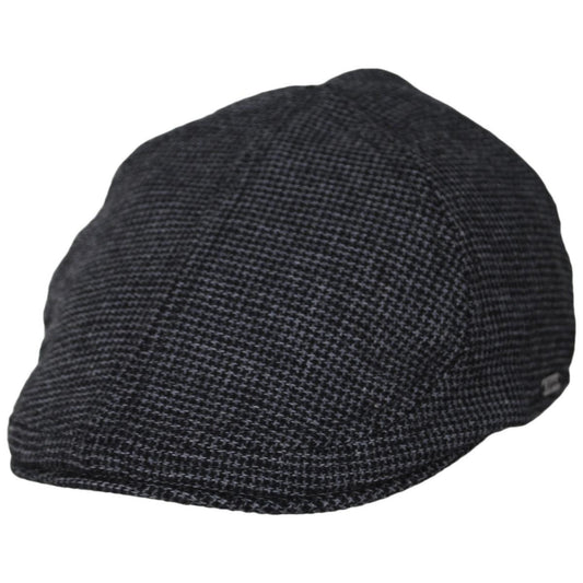 Wigens Caps | Houndstooth Wool/Cotton Pub Cap | 161970 | lead | DARK GREY