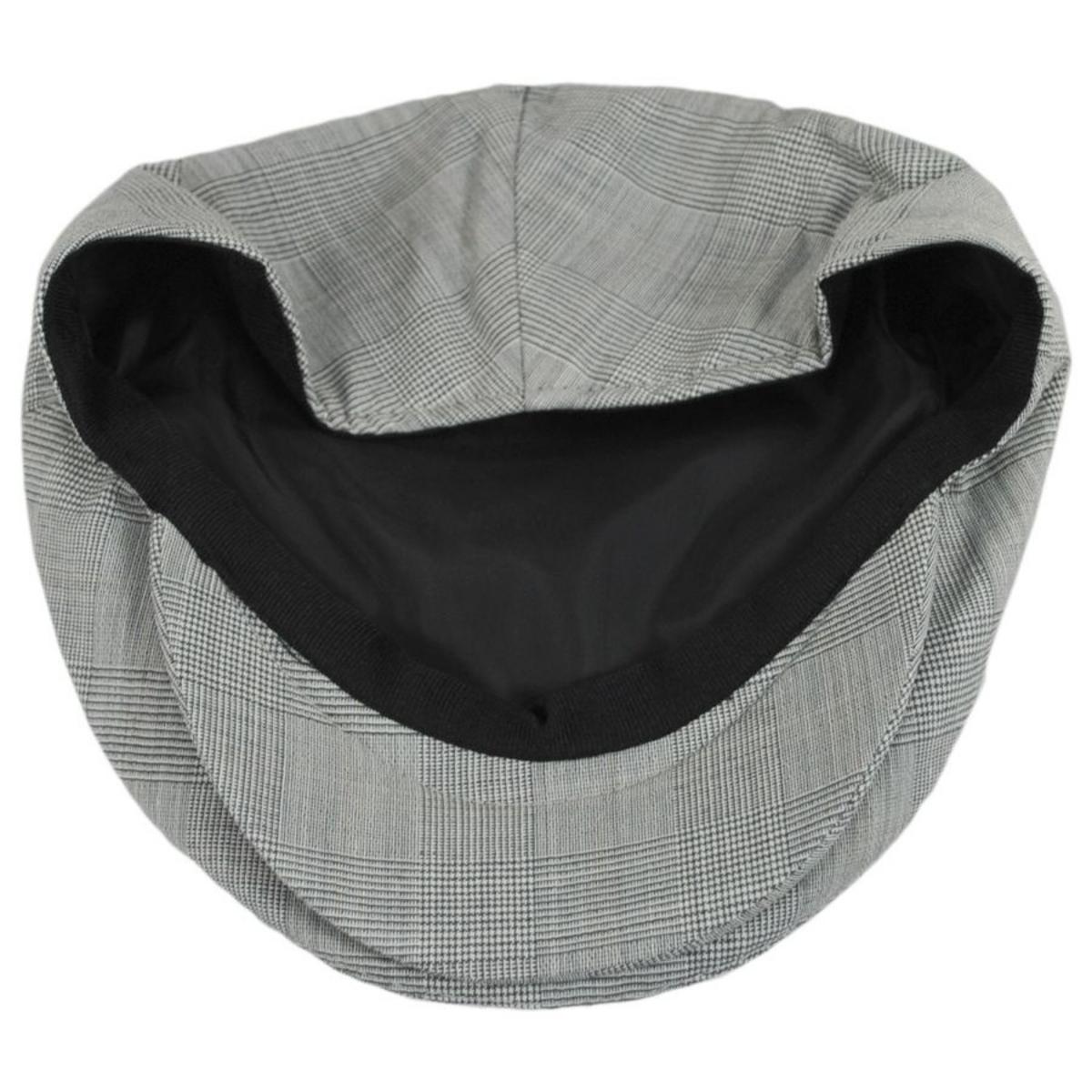 Baskerville Hat Company | Benedict Wool Glenplaid Ivy Cap | 167665 | under | SILVER