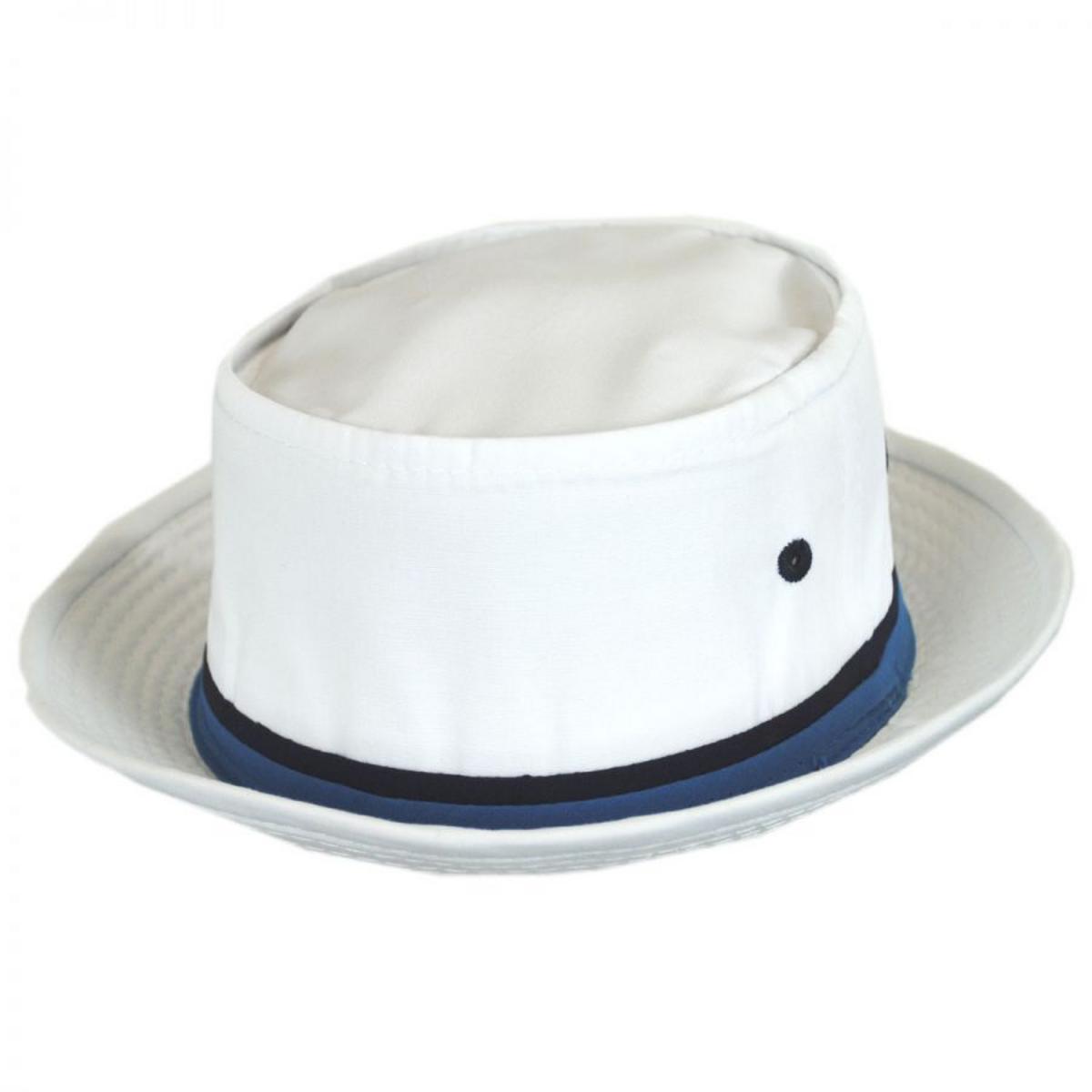 Dorfman Pacific | Classic Roll Up Cotton Bucket Hat | 185102 | lead | WHITE