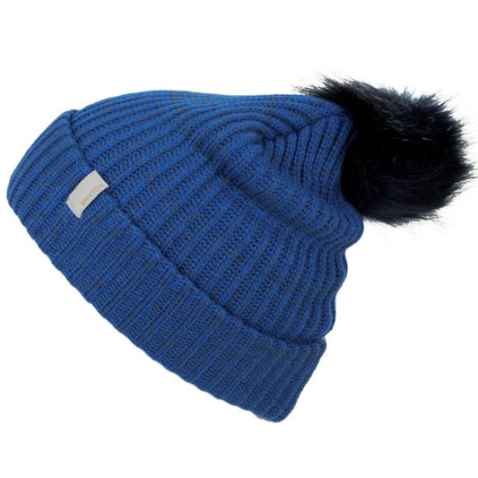 BRIXTON HATS | Alison Faux Fur Pom Beanie Hat | 502721 | front | JOE BLUE
