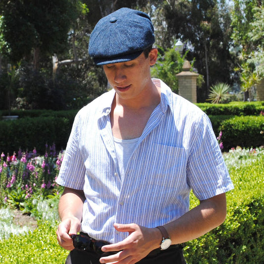 Jaxon & James | Ardmore Harris Tweed Wool Ivy Cap | 170006 | lsmone | BLUE/BLACK