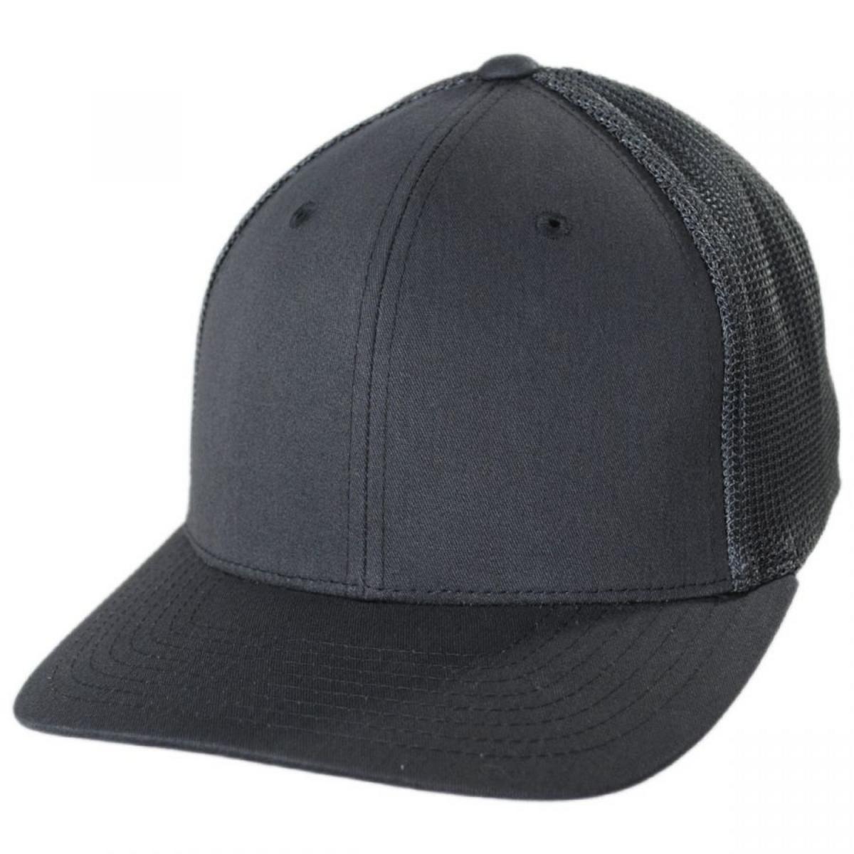 Flexfit | Tonal Cotton Blend Trucker Fitted Baseball Cap | 221504 | lead | CHARCOAL