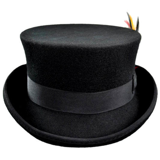 Jaxon Hats | Wholesale Deadman Wool Felt Top Hat B2B Pre-Pack | B2B193901 | front | BLACK