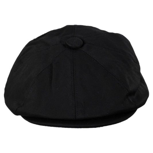 Jaxon Hats | Cotton Newsboy Cap | 167770 | front | BLACK