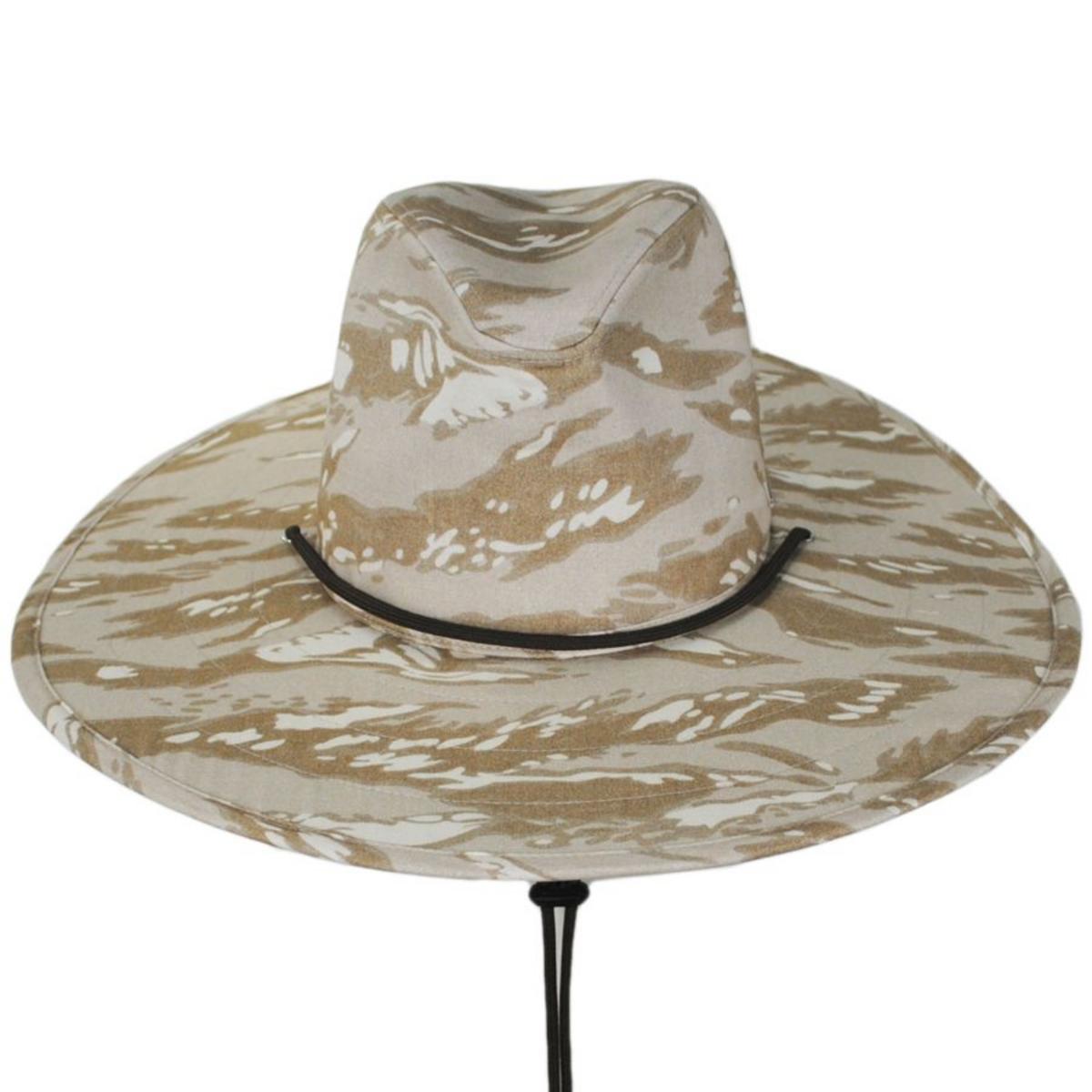 BRIXTON HATS | Field Camouflage Cotton Aussie Sun Hat - Off White | 402613OW | front | OFF WHITE