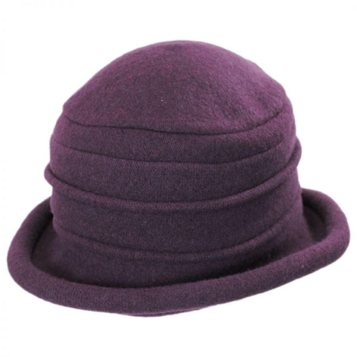 Scala | Packable Wool Cloche Hat | 106342 | lead | PLUM