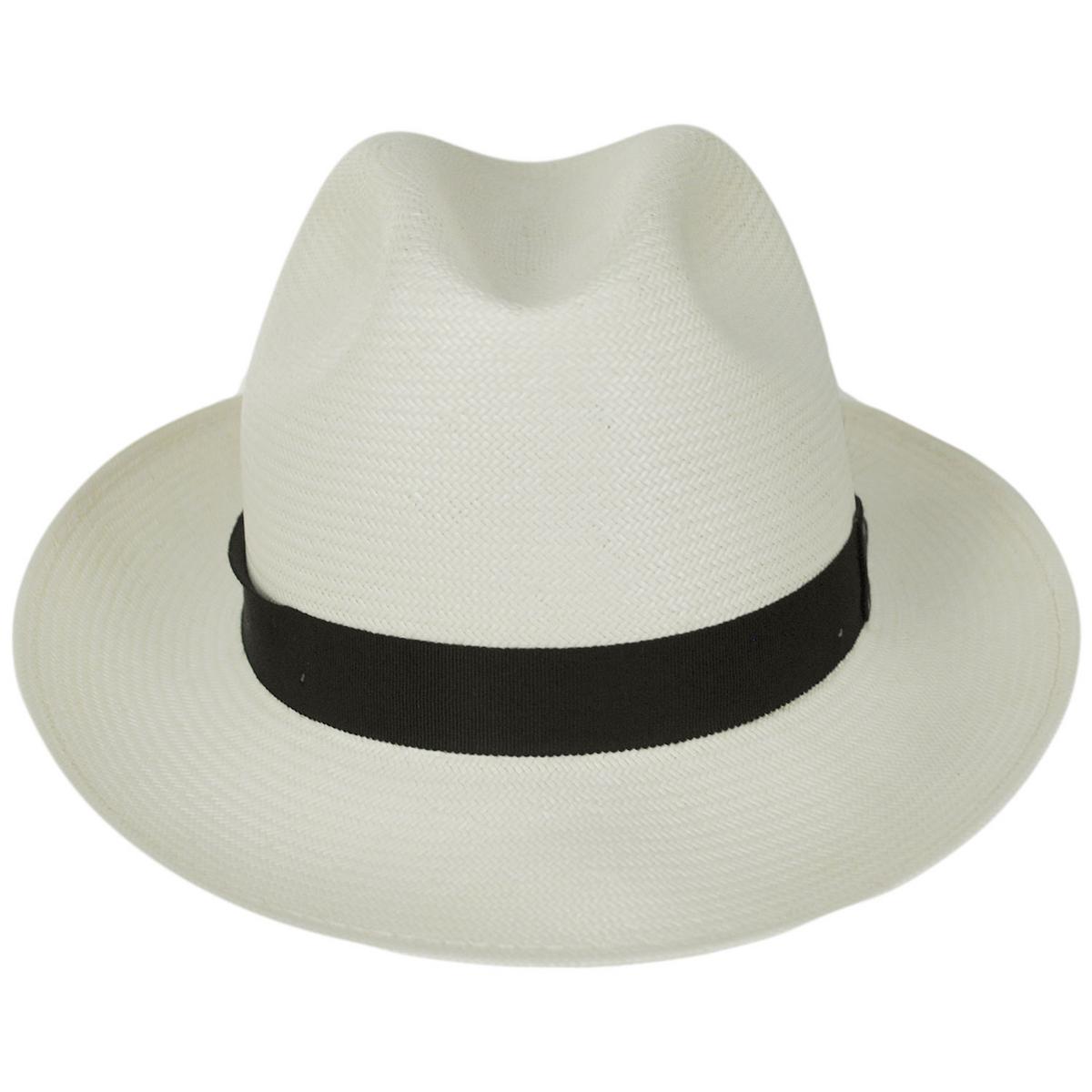Bailey 1922 | Hanson Shantung LiteStraw Fedora Hat | 127823 | front | NATURAL/BLACK