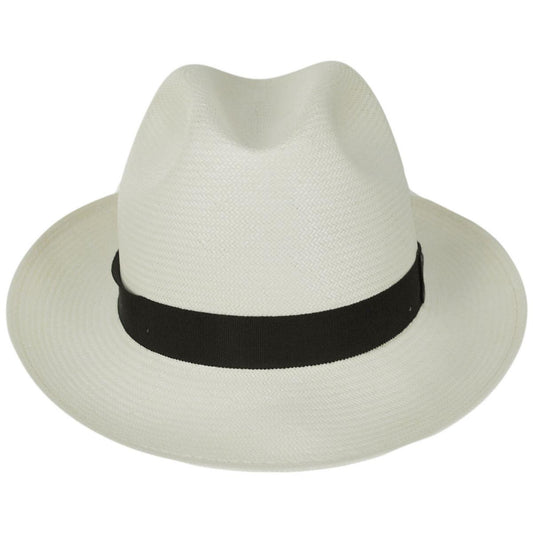 Bailey 1922 | Hanson Shantung LiteStraw Fedora Hat | 127823 | front | NATURAL/BLACK