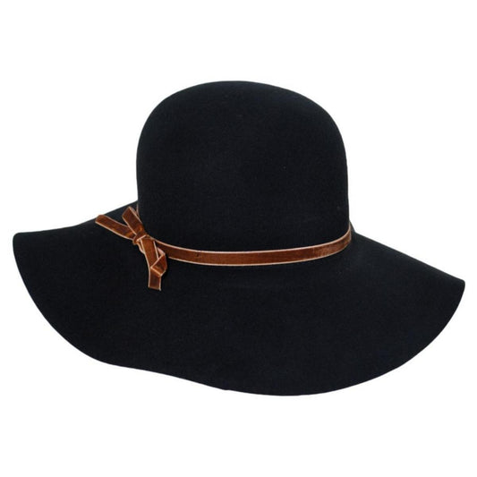 sur la tete | Vintage Wool Felt Floppy Hat | 125512 | lead | BLACK