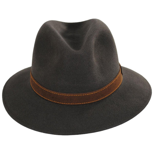 Borsalino | Traveler Fur Felt Fedora Safari Hat | 136300 | front | SAGE