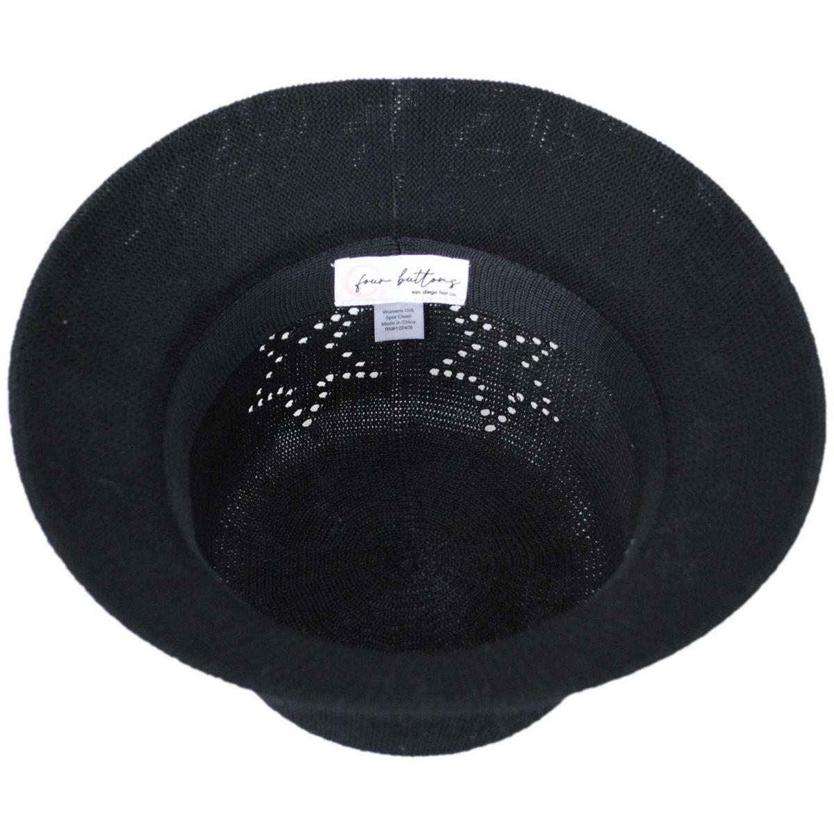 San Diego Hat Company | Estrella Cotton Knit Bucket Hat | 108659 | under | BLACK
