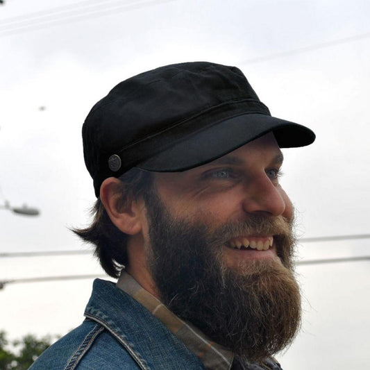 Jaxon Hats | Herringbone Cotton Cadet Cap | 222300 | lsmone | BLACK