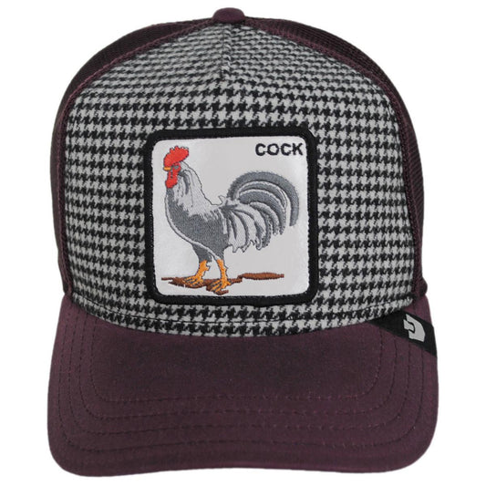 Goorin Bros | Dapper Rooster Mesh Trucker Snapback Baseball Cap | 200746 | front | HOUNDSTOOTH