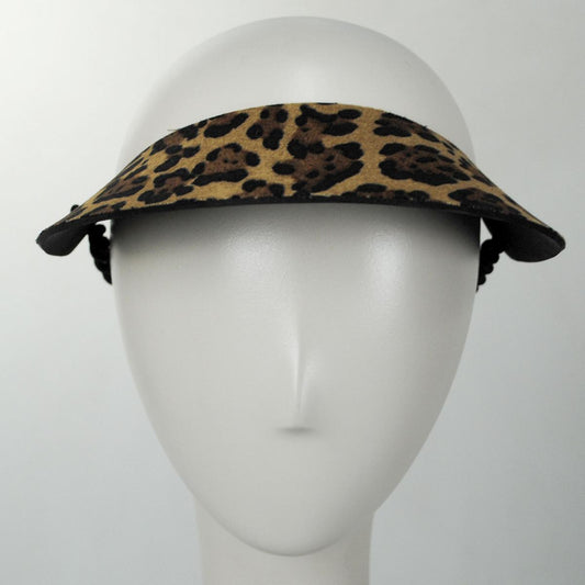 The Incredible Sunvisor | Springlace Leopard Sunvisor | 196370 | front | TAN
