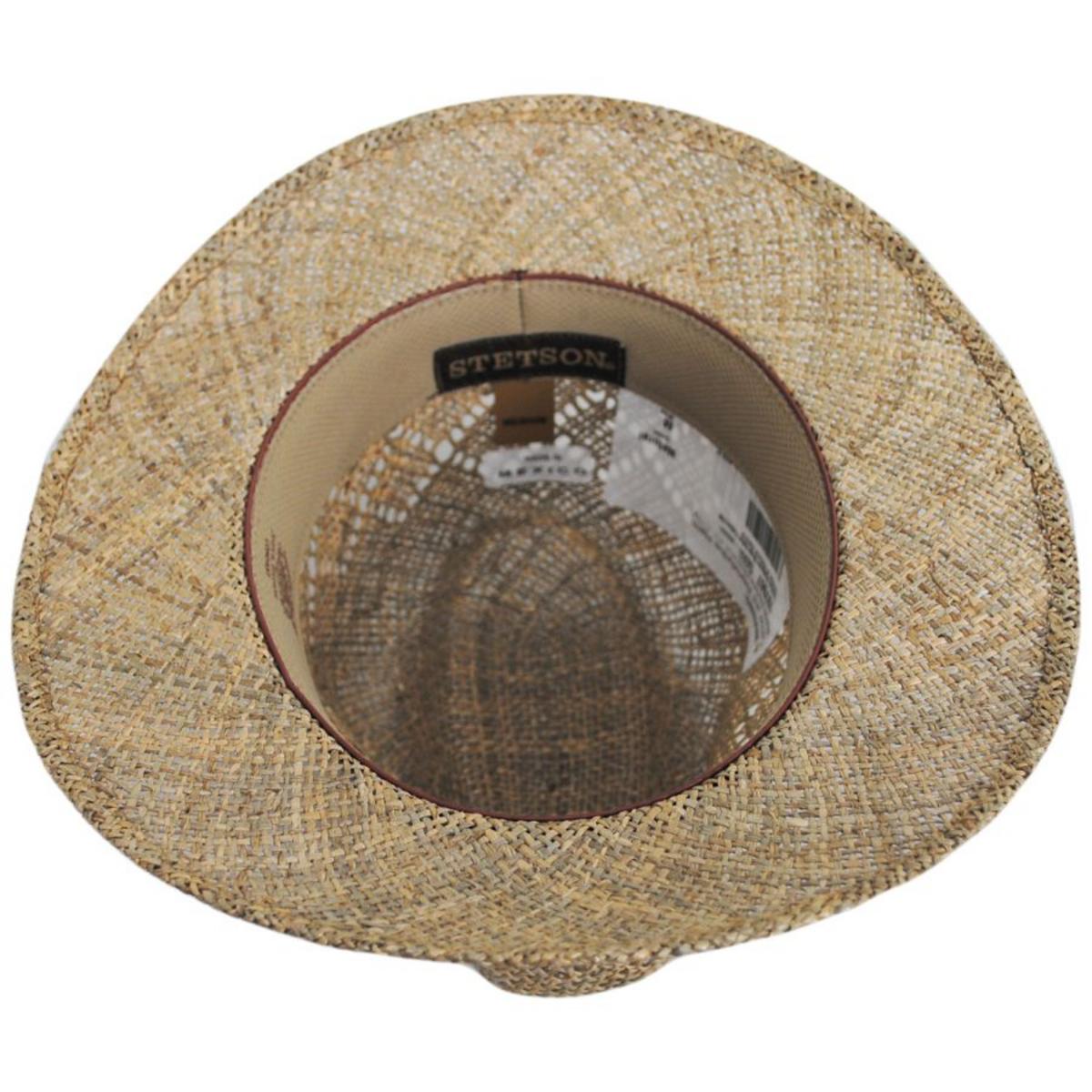 Stetson | Creston Seagrass Straw Safari Fedora Hat | 127034 | under | NATURAL