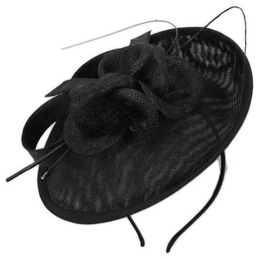 Jeanne Simmons | Dubois Sinamay Straw Fascinator Hat | 120761 | lead | BLACK