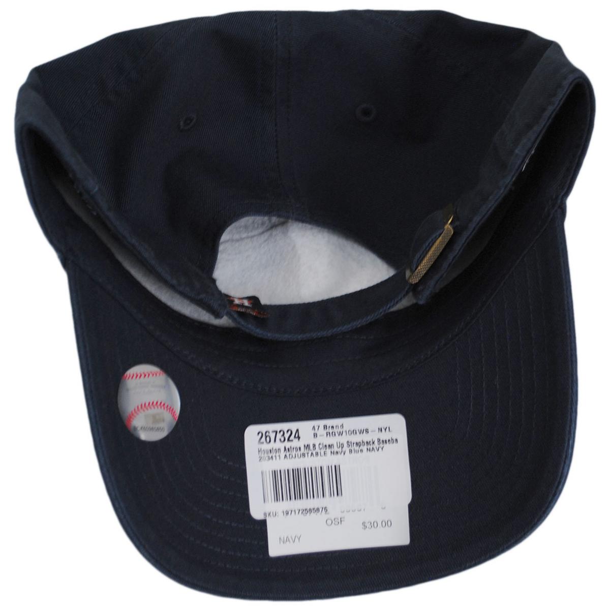 47 Brand | Houston Astros MLB Clean Up Strapback Baseball Cap Dad Hat | 203411 | under | NAVY