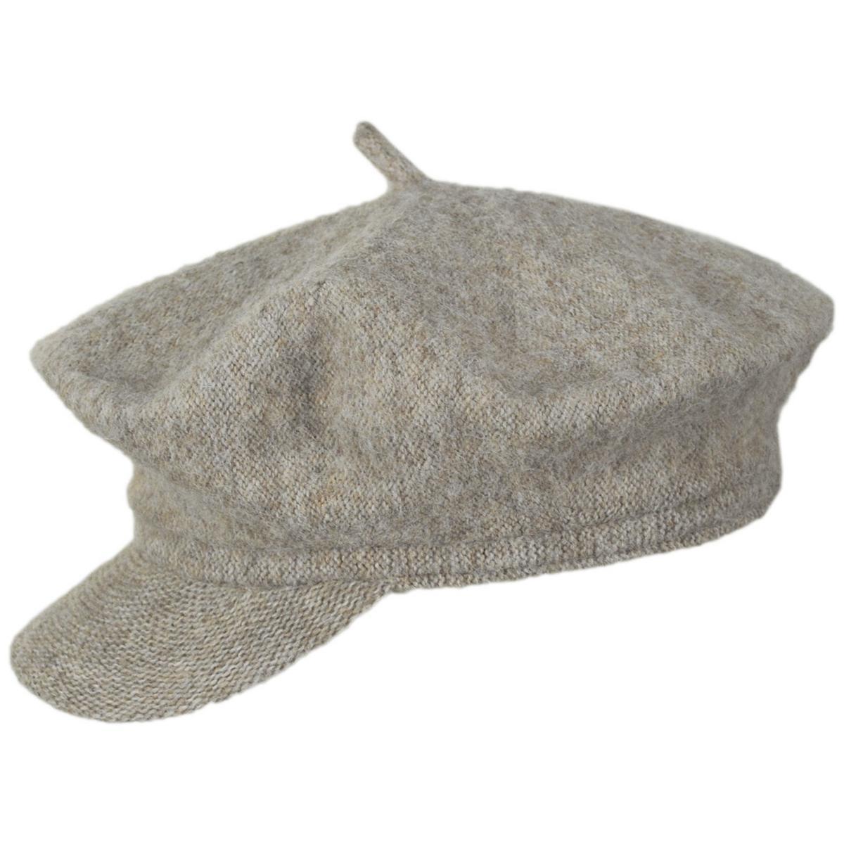 San Diego Hat Company | Early Fog Faux Angora Baker Boy Cap | 108938 | profile | BEIGE