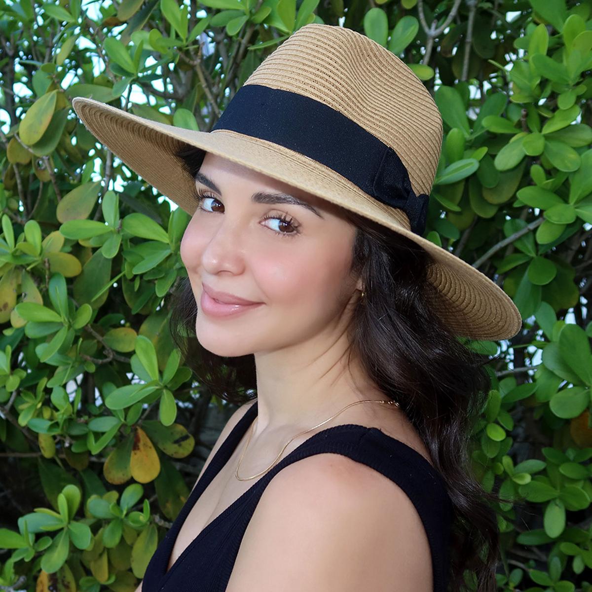 Physician Endorsed | Cordoba Toyo Straw Fedora Hat | 102741 | lsfone | TOAST/BLACK