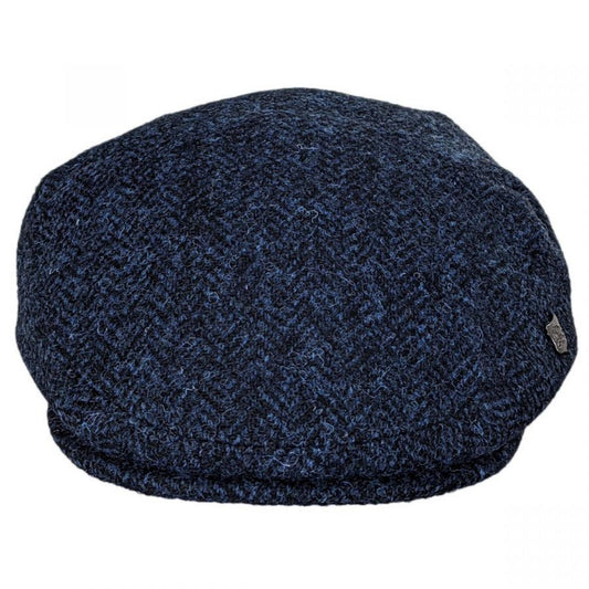 Failsworth | Harris Tweed Herringbone Wool Ivy Cap | 177914 | front | BLUE