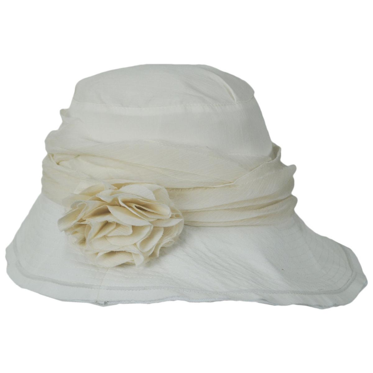 Jeanne Simmons | Romance Fabric Sun Hat | 106547 | profile | CREAM