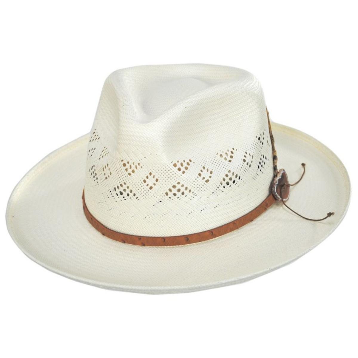 Stetson | Andromeda Shantung Straw Fedora Hat | 127037 | lead | NATURAL