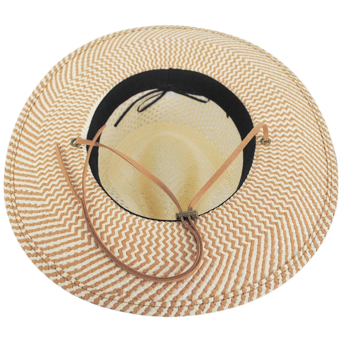 Jeanne Simmons | Chevron Toyo Straw Aussie Fedora Hat | 101700 | under | BROWN