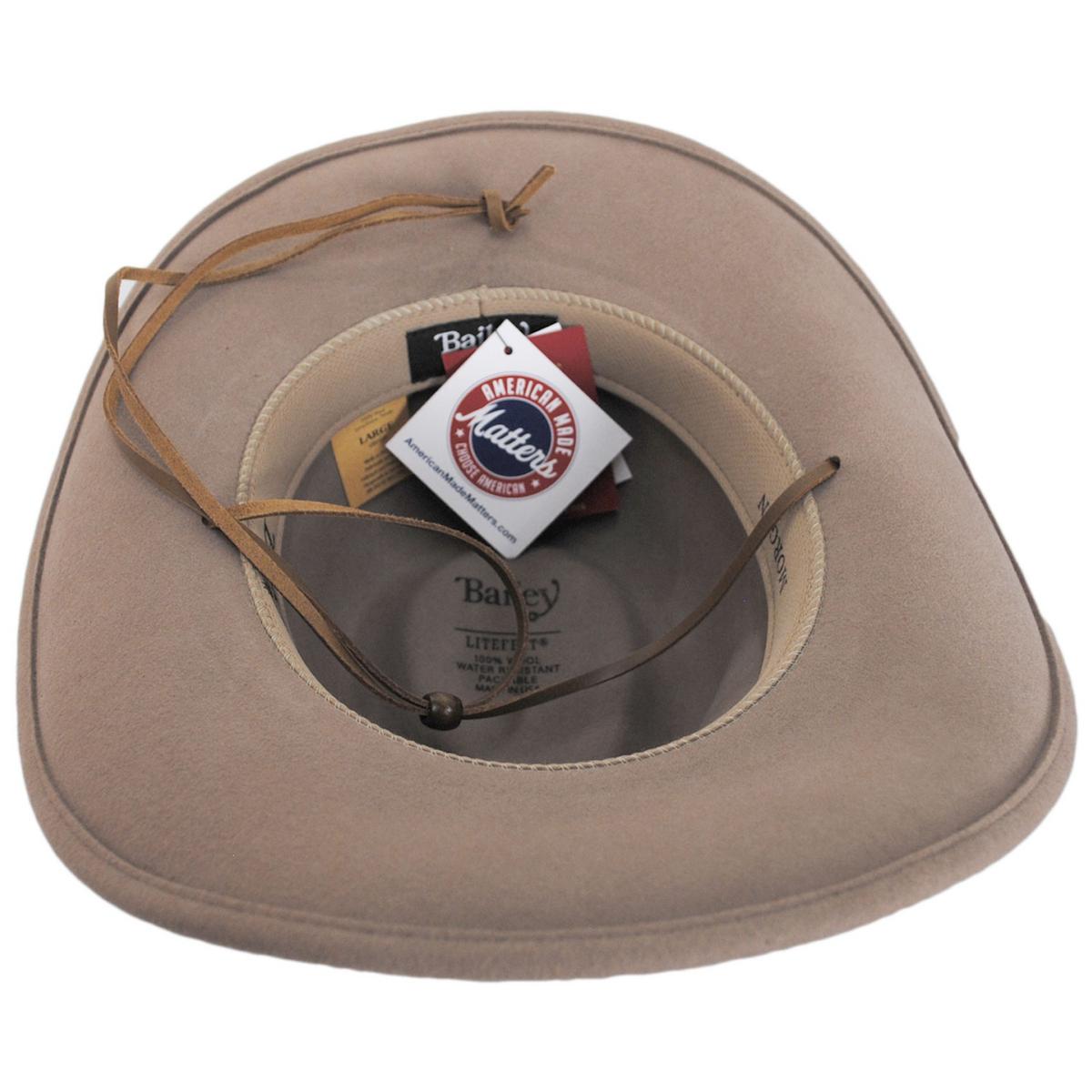 Bailey Western | Morgan Crushable Wool LiteFelt Western Hat | 130154 | under | PUTTY