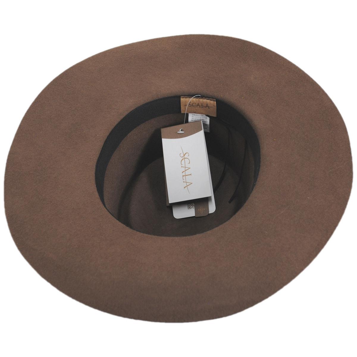 Scala | Lanna Wool Felt Gaucho Hat | 123445 | under | BROWN