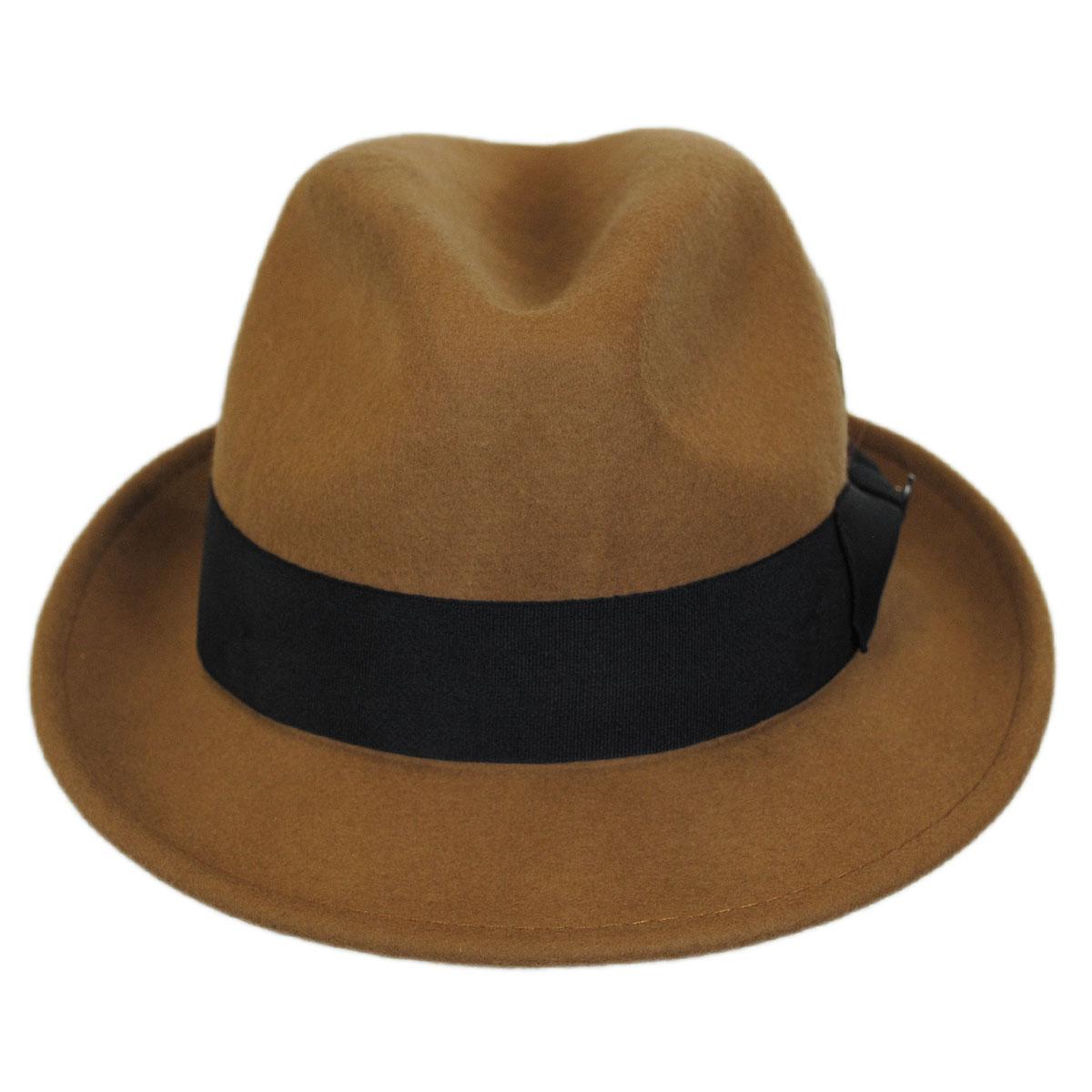 Jaxon Hats | Wholesale Blues Crushable Wool Felt Trilby Fedora Hat B2B Pre-Pack | B2B132020 | front | PECAN