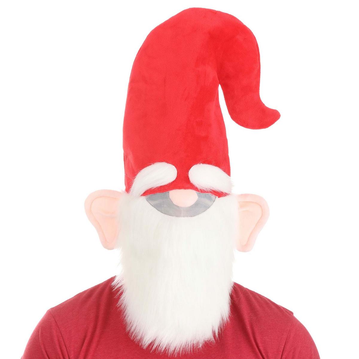 Elope | Oversized Gnome Hat with Beard | 190557 | front | RED/WHITE