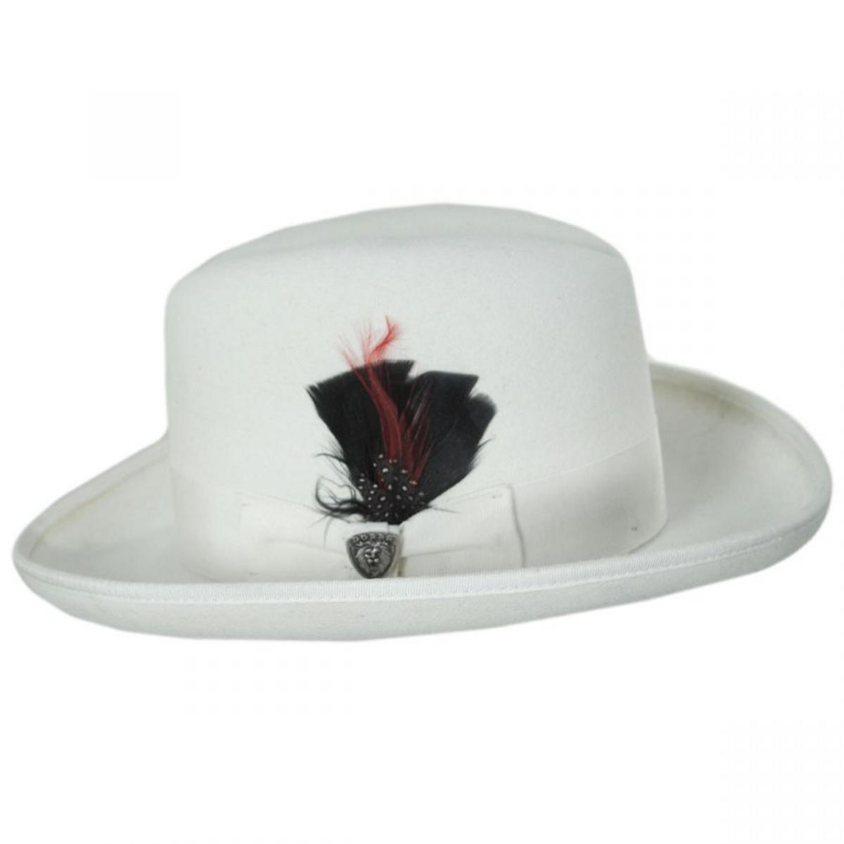 Dobbs | Fleetwood Wool Felt Homburg Hat | 130715 | profile | WHITE