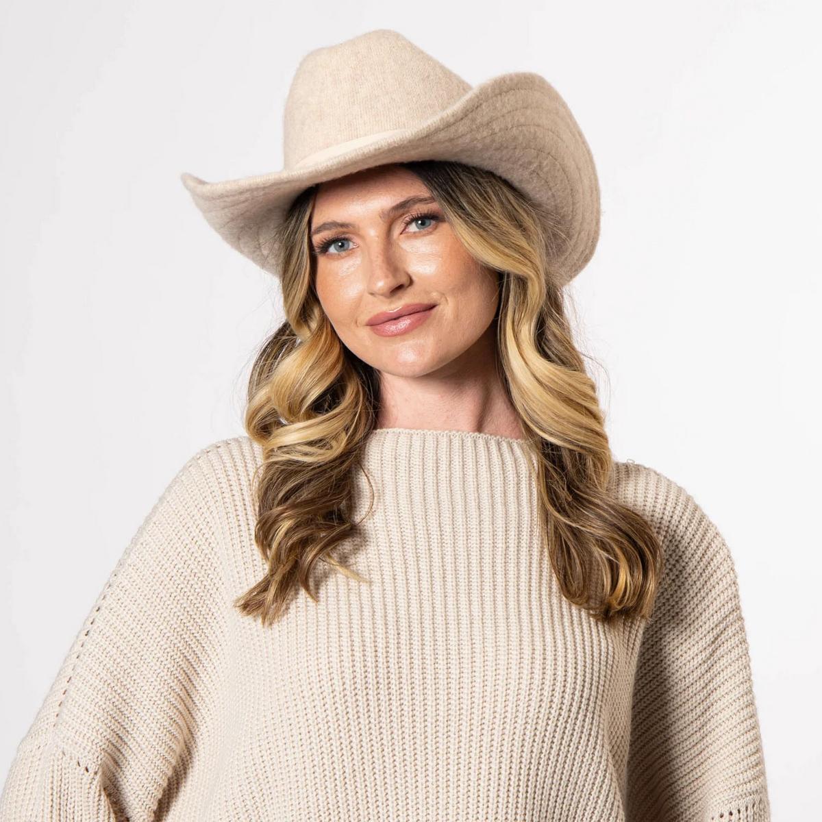 San Diego Hat Company | Rowley Wool Knit Cowboy Hat | 108660 | lsfone | OATMEAL