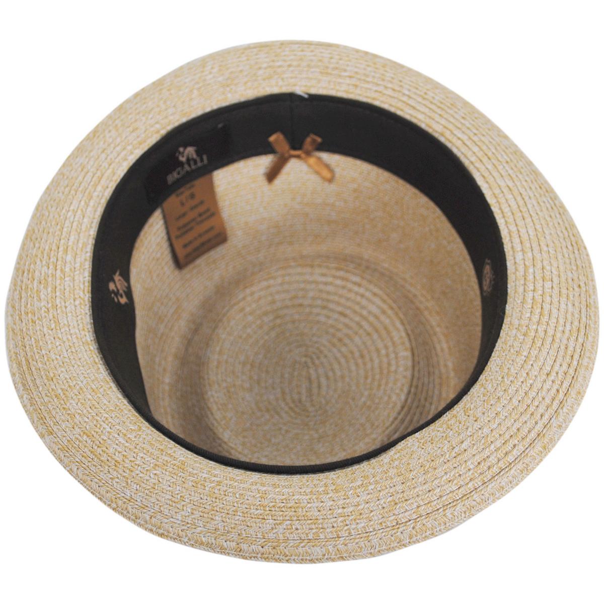 Bigalli | Subway Poly Braid Stingy Brim Pork Pie Hat | 129252 | under | CREAM