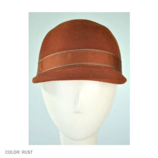 Bollman Hat Company | Heritage Collection 2010s Wool Felt Jockey Cap | 123298 | front | RUST