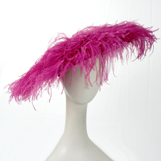 St. Julian | Ostrich Feathers & Sinamay Straw Fascinator Hat | 124279 | front | BERRY