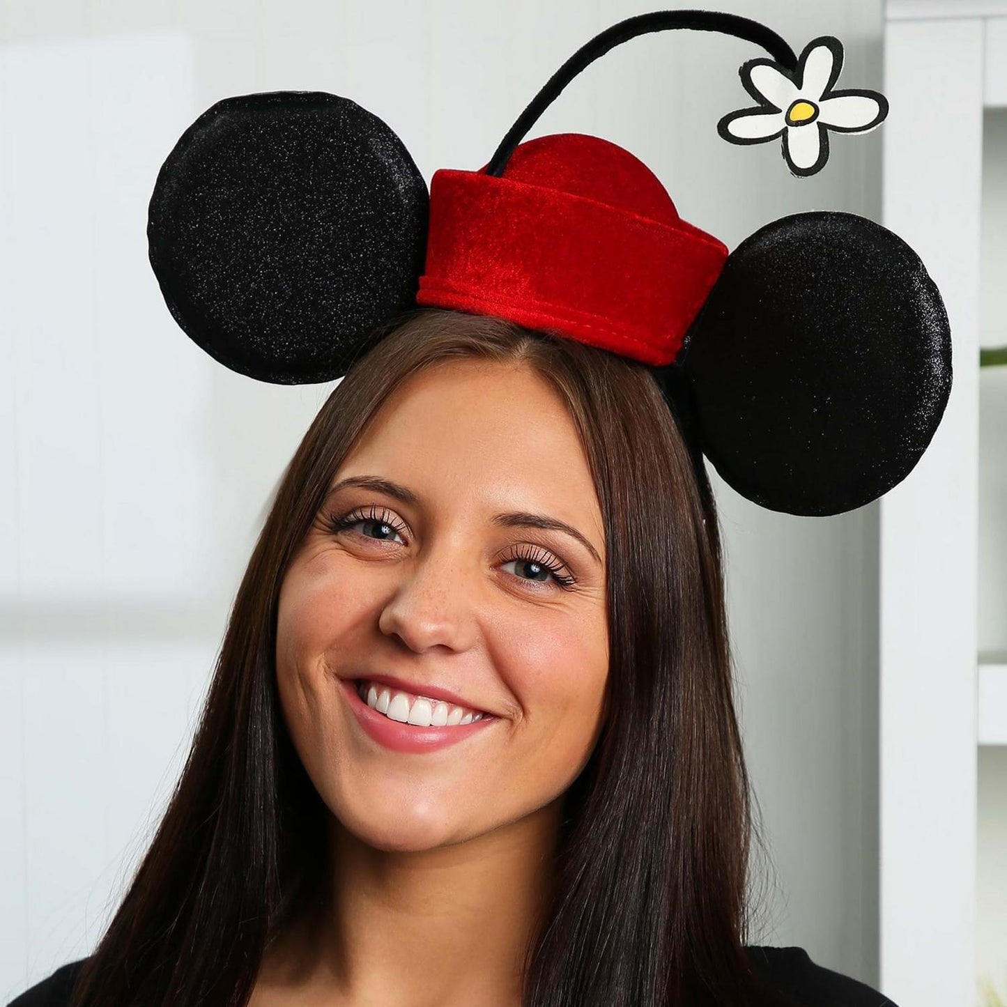Disney | Minnie Vintage Flower Pillbox Headband | 190294 | lsfone | RED/BLACK