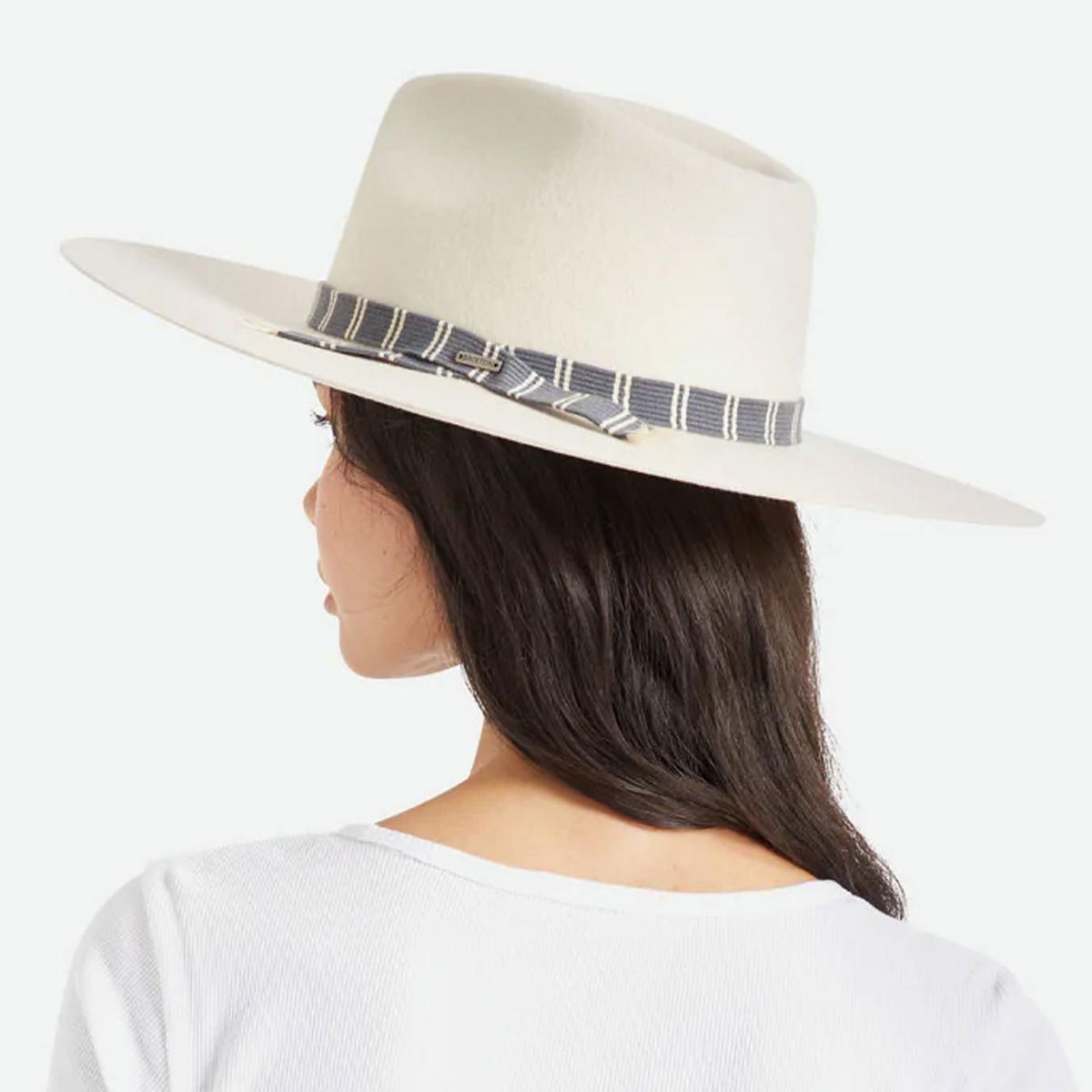BRIXTON HATS | Leigh Wool Felt Wide Brim Fedora Hat - Dove | 123932DV | lsftwo | DOVE