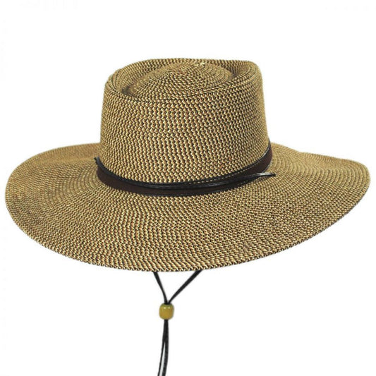 Scala | Bruges Toyo Straw Blend Boater Hat | 101300 | lead | BROWN
