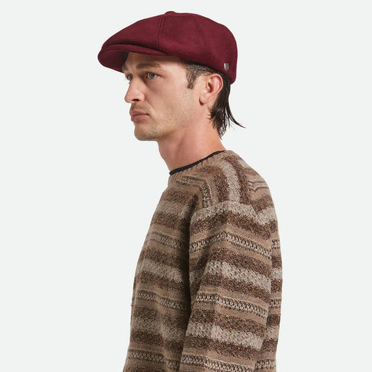 BRIXTON HATS | Brood Monochrome Wool Blend Newsboy Cap | 161509 | lsmone | PORT