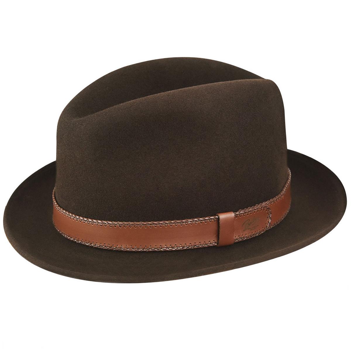 Bailey 1922 | Perry Lanolux Wool Felt Fedora Hat | 130057 | profile | WALNUT