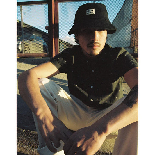 BRIXTON HATS | Woodburn Cotton Packable Bucket Hat | 185553 | lsmone | BLACK SOL WASH