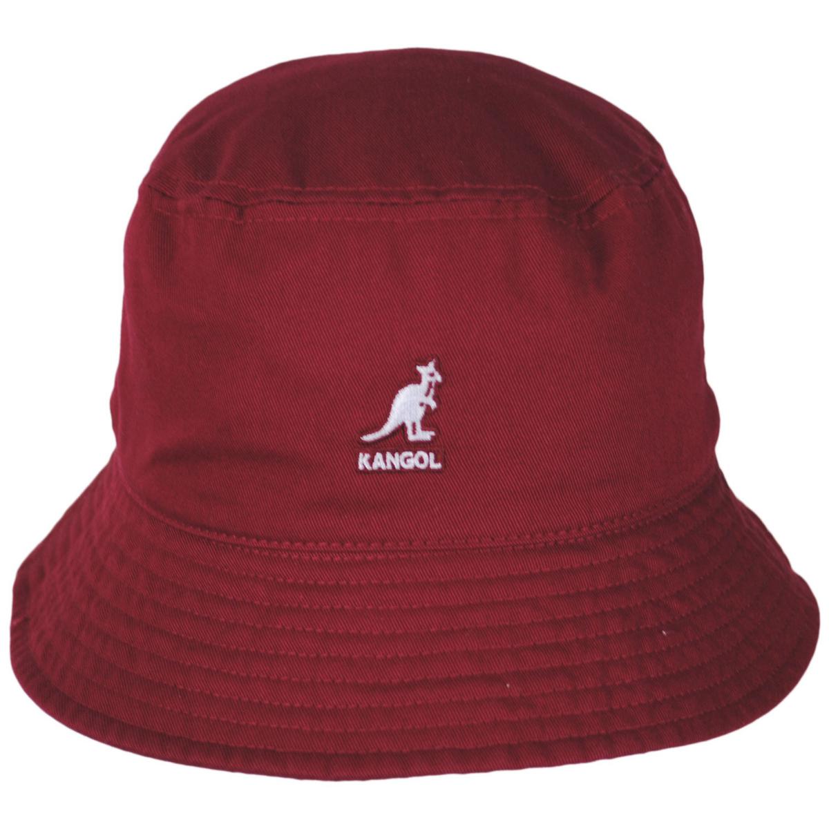 Kangol | Washed Cotton Bucket Hat - SS24 | 185701SS24 | front | CRANBERRY