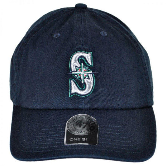 47 Brand | Seattle Mariners MLB Clean Up Strapback Baseball Cap Dad Hat | 203170 | front | NAVY